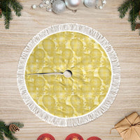 Melemele Hawaii Breadfruit Palaka Motifs Tree Skirt