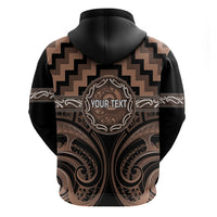 Aotearoa Kati Mamoe Personalised Zip Hoodie Maori Iwi Poutama Puhoro Tattoo LT14 - Polynesian Pride