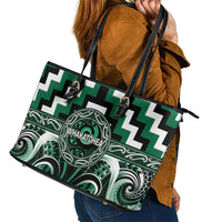 Aotearoa Whakatohea Leather Tote Bag Maori Iwi Poutama Puhoro Tattoo LT14 - Polynesian Pride