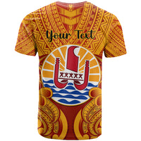 Personalised French Polynesia T Shirt Coat Of Arms With Polynesian Plumeria LT14 - Polynesian Pride