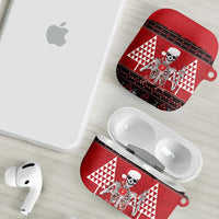 Personalized Hawaii Skull Christmas AirPods Case Mele Kalikimaka Hawaiian Kakau - Polynesian Pride
