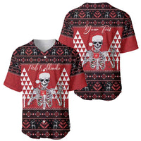 Personalized Hawaii Skull Christmas Baseball Jersey Mele Kalikimaka Hawaiian Kakau - Polynesian Pride