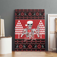 Personalized Hawaii Skull Christmas Canvas Wall Art Mele Kalikimaka Hawaiian Kakau - Polynesian Pride