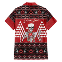 Personalized Hawaii Skull Christmas Family Matching Short Sleeve Bodycon Dress and Hawaiian Shirt Mele Kalikimaka Hawaiian Kakau - Polynesian Pride