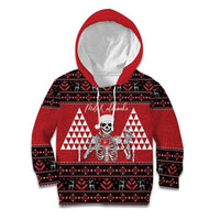 Personalized Hawaii Skull Christmas Kid Hoodie Mele Kalikimaka Hawaiian Kakau LT14 Hoodie Red - Polynesian Pride