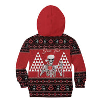 Personalized Hawaii Skull Christmas Kid Hoodie Mele Kalikimaka Hawaiian Kakau LT14 - Polynesian Pride