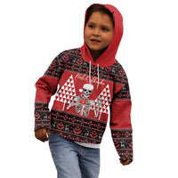 Personalized Hawaii Skull Christmas Kid Hoodie Mele Kalikimaka Hawaiian Kakau LT14 - Polynesian Pride