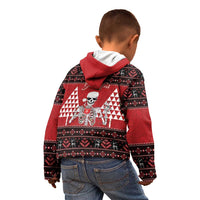 Personalized Hawaii Skull Christmas Kid Hoodie Mele Kalikimaka Hawaiian Kakau LT14 - Polynesian Pride