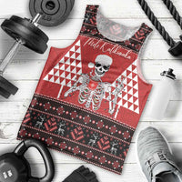 Personalized Hawaii Skull Christmas Men Tank Top Mele Kalikimaka Hawaiian Kakau - Polynesian Pride