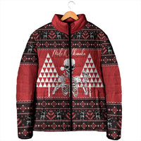 Personalized Hawaii Skull Christmas Padded Jacket Mele Kalikimaka Hawaiian Kakau - Polynesian Pride