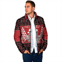 Personalized Hawaii Skull Christmas Padded Jacket Mele Kalikimaka Hawaiian Kakau - Polynesian Pride