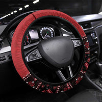 Hawaii Skull Christmas Steering Wheel Cover Mele Kalikimaka Hawaiian Kakau - Polynesian Pride