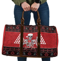 Personalized Hawaii Skull Christmas Travel Bag Mele Kalikimaka Hawaiian Kakau - Polynesian Pride