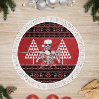 Personalized Hawaii Skull Christmas Tree Skirt Mele Kalikimaka Hawaiian Kakau - Polynesian Pride