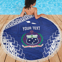 Toa Samoa Rugby Custom Beach Blanket Go Champions Pacific Samoan Pattern - Polynesian Pride