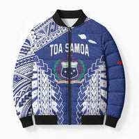 Toa Samoa Rugby Custom Bomber Puffer Jacket Go Champions Pacific Samoan Pattern - Polynesian Pride