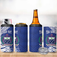 Toa Samoa Rugby Custom 4 in 1 Can Cooler Tumbler Go Champions Pacific Samoan Pattern - Polynesian Pride
