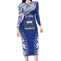 Toa Samoa Rugby Custom Family Matching Long Sleeve Bodycon Dress and Hawaiian Shirt Go Champions Pacific Samoan Pattern - Polynesian Pride