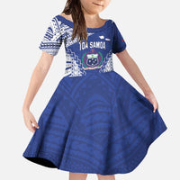 Toa Samoa Rugby Custom Family Matching Off The Shoulder Long Sleeve Dress and Hawaiian Shirt Go Champions Pacific Samoan Pattern - Polynesian Pride