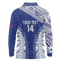 Toa Samoa Rugby Custom Long Sleeve Polo Shirt Go Champions Pacific Samoan Pattern - Polynesian Pride