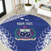 Toa Samoa Rugby Custom Round Carpet Go Champions Pacific Samoan Pattern - Polynesian Pride