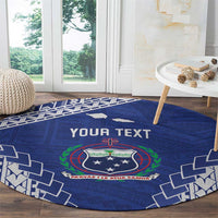 Toa Samoa Rugby Custom Round Carpet Go Champions Pacific Samoan Pattern - Polynesian Pride