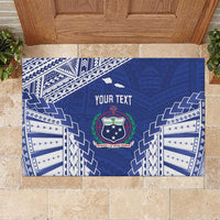 Toa Samoa Rugby Custom Rubber Doormat Go Champions Pacific Samoan Pattern - Polynesian Pride