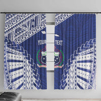 Toa Samoa Rugby Custom Window Curtain Go Champions Pacific Samoan Pattern - Polynesian Pride