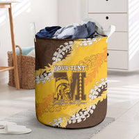 Personalized Mililani Hawaii High School Laundry Basket Puakenikeni Lei Hawaiian Pattern - Polynesian Pride