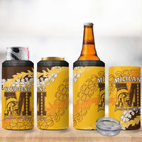 Personalized Mililani Hawaii High School 4 in 1 Can Cooler Tumbler Puakenikeni Lei Hawaiian Pattern LT14 - Polynesian Pride