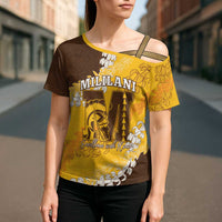 Personalized Mililani Hawaii High School Cross Shoulder Shirt Puakenikeni Lei Hawaiian Pattern - Polynesian Pride