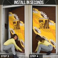 Personalized Mililani Hawaii High School Door Cover Puakenikeni Lei Hawaiian Pattern - Polynesian Pride