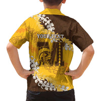 Personalized Mililani Hawaii High School Family Matching Long Sleeve Bodycon Dress and Hawaiian Shirt Puakenikeni Lei Hawaiian Pattern - Polynesian Pride