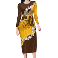 Personalized Mililani Hawaii High School Family Matching Long Sleeve Bodycon Dress and Hawaiian Shirt Puakenikeni Lei Hawaiian Pattern - Polynesian Pride