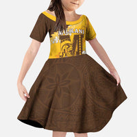 Personalized Mililani Hawaii High School Family Matching Off Shoulder Maxi Dress and Hawaiian Shirt Puakenikeni Lei Hawaiian Pattern LT14 Daughter's Dress Yellow - Polynesian Pride