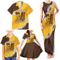 Personalized Mililani Hawaii High School Family Matching Tank Maxi Dress and Hawaiian Shirt Puakenikeni Lei Hawaiian Pattern - Polynesian Pride