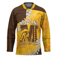 Personalized Mililani Hawaii High School Hockey Jersey Puakenikeni Lei Hawaiian Pattern LT14 Unisex Yellow - Polynesian Pride