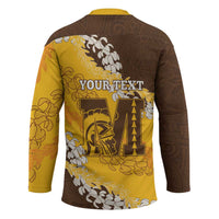 Personalized Mililani Hawaii High School Hockey Jersey Puakenikeni Lei Hawaiian Pattern - Polynesian Pride