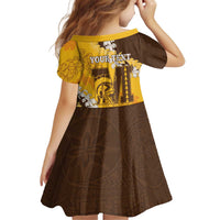 Personalized Mililani Hawaii High School Kid Short Sleeve Dress Puakenikeni Lei Hawaiian Pattern LT14 - Polynesian Pride