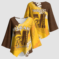Personalized Mililani Hawaii High School Kimono Sleeve Blouse Puakenikeni Lei Hawaiian Pattern - Polynesian Pride