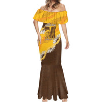Personalized Mililani Hawaii High School Mermaid Dress Puakenikeni Lei Hawaiian Pattern - Polynesian Pride