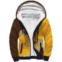 Personalized Mililani Hawaii High School Sherpa Hoodie Puakenikeni Lei Hawaiian Pattern - Polynesian Pride