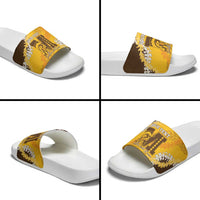 Personalized Mililani Hawaii High School Slide Sandals Puakenikeni Lei Hawaiian Pattern - Polynesian Pride