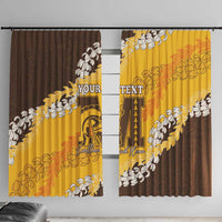Personalized Mililani Hawaii High School Window Curtain Puakenikeni Lei Hawaiian Pattern LT14 With Hooks Yellow - Polynesian Pride