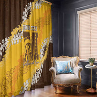 Personalized Mililani Hawaii High School Window Curtain Puakenikeni Lei Hawaiian Pattern LT14 - Polynesian Pride