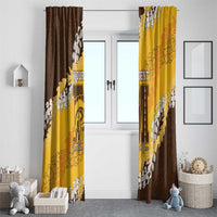 Personalized Mililani Hawaii High School Window Curtain Puakenikeni Lei Hawaiian Pattern LT14 - Polynesian Pride