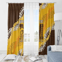 Personalized Mililani Hawaii High School Window Curtain Puakenikeni Lei Hawaiian Pattern LT14 - Polynesian Pride