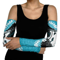 Personalized Kapolei Hawaii High School Arm Sleeves Puakenikeni Lei Hawaiian Pattern - Polynesian Pride