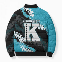 Personalized Kapolei Hawaii High School Bomber Puffer Jacket Puakenikeni Lei Hawaiian Pattern - Polynesian Pride