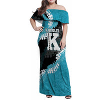 Personalized Kapolei Hawaii High School Family Matching Off Shoulder Maxi Dress and Hawaiian Shirt Puakenikeni Lei Hawaiian Pattern - Polynesian Pride